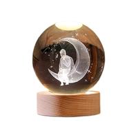 YJDZ Veilleuse boule de cristal - Décoration colorée et lumineuse en verre chaud (Petit Prince et la Lune)