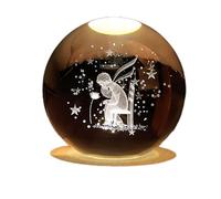 YJDZ Veilleuse boule de cristal - Décoration colorée et lumineuse en verre chaud (Petit Prince et Rose)
