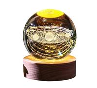 YJDZ Veilleuse boule de cristal - Décoration colorée et lumineuse en verre chaud (Système solaire)
