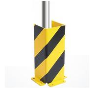 YJEUZCD Acier Palette Support Publier Protecteurs, Jaune Entrepôt Rayonnage Canal U Coin Gardes, Arrondi Coin Protection Angle De 90° Garde(15x10x150x0.5cm)