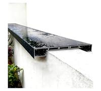 YJEUZCD Alliage D'aluminium Pluie Déviateur Gouttières, Extérieur Mur Toit Bord Goutte À Ferroviaire, Eau De Couverture, Haut Décoratif Déflecteur(16x60cm/6.3x23.6in)