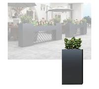 YJEUZCD Au Sol Planteur Boîte avec Partition, De Plein Air, Rectangulaire Bac À Fleurs, Commercial Détachable Partition, Jardins Terrasses Cours Diviseur(80x80cm/31.5x31.5in)