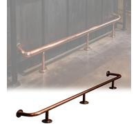 YJEUZCD Barre Pied Rail Trousse, Acier Inoxydable Repos avec Sol Support Mural Matériel, Pont Garde-Corps, Extérieur Garde Clôture Main Courante, Piscine Prolongateur(137.8x9.8in/350x25cm)