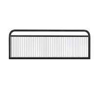 YJEUZCD Cloison Verre Canelé Séparateur Box Restaurant, Écran Intimité INOX pour Table À Manger Café Barbecue(Zwart,150x30cm)