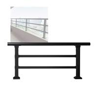 YJEUZCD Clôture Rail Horizontale Métal Pont Garde-Corps, Mur Prolongateur Clôture Plat Garde-Corps Trousse, Temporaire Piscine Cour Balcon Renforcé Piquet Clôture(140x70 cm)