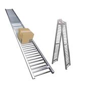 YJEUZCD Convoyeur À Rouleaux, Glissières Convoyeur À Rouleaux Non Motorisées, Acier Galvanisé Patin À Roulettes Cadre, Entrepôts Livraison Ligne À Rouleaux Poulie Déchargement ( Couleur : Silver-(W)40