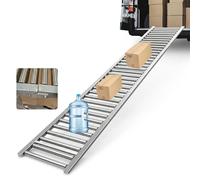 YJEUZCD Convoyeur À Rouleaux Gravitaire En Acier Galvanisé, Rampe De Déchargement Élastique Pour Camion Et Entrepôt, Toboggan À Colis(Silver-(W)35cm,120cm)