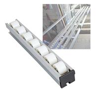 YJEUZCD Convoyeur Rouleau, Flux Support Avec Plastique Patin Roues, Déchargement Poulie Diapositives, Gravitation Systèmes(Blanc,120cm/47.2in)