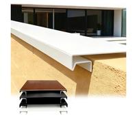 YJEUZCD Couvre-mur Moderne En Aluminium Avec Canal LED, Gouttière Pour Balcon Toit, Profilé De Protection Personnalisable, Largeur 13-30,5 Cm, Épaisseur 0,2 Cm