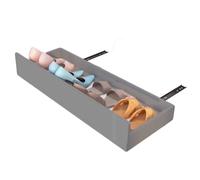 YJEUZCD Étagère à chaussures coulissante grise PushtoOpen Design rétractable Organiseur d'entrée Gain de place pour petits objets (81 x 32 cm)