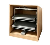 YJEUZCD Étagère À Chaussures Rotative À 360° Extensible pour Placard, Rangement Double Face avec Étagères Inclinables pour Dressing(50.5x36x(75.7-100.7) cm)