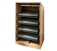YJEUZCD Étagère À Chaussures Rotative À 360° Extensible pour Placard, Rangement Double Face avec Étagères Inclinables pour Dressing(50.5x36x(136.7-161.7) cm)
