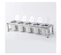YJEUZCD Glace Nourriture Pimenter Portion Afficher, Comptoir Glacé Condiment Récipient Avec Couvercle, Buffet Salade Pizza Garniture Gare Organisateur Comptoir(56x14x11cm)