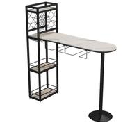 YJEUZCD Maison Barre Tableau, Longue Cuisine Restauration Partition Cabinet, Pub Haut Haut Tableau avec Stockage des Étagères, Petit-déjeuner Tableau pour Restaurant(Black-A,130x45x150cm)