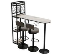 YJEUZCD Maison Barre Tableau, Longue Cuisine Restauration Partition Cabinet, Pub Haut Haut Tableau avec Stockage des Étagères, Petit-déjeuner Tableau pour Restaurant(Black-B,120x45x150cm)