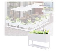 YJEUZCD Métal Grand Long Planteur Boîte, De Plein Air Intérieur Au Sol Fleur Boîte Partition, Commercial Patio Porche Amovible Partition Diviseur(Blanc,100x60cm/39.3x23.6in)