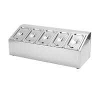 YJEUZCD Pizza Garniture Gare Organisateur Condiment Récipient Comptoir, Glaçon Portion Afficher Plateau, Acier Inoxydable Buffet Salade Distributeur(59x23x25cm)