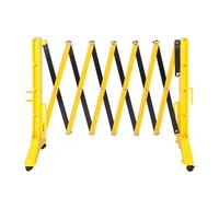 YJEUZCD Plastiques Extensible Barricade Grille, Pliant Sécurité Grille, Connectable Industriel Écoles Trafic Ciseaux Porte, Entrepôt Accordéon Grille(Jaune,2pcs-95x350cm)