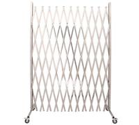 YJEUZCD Pliant Sécurité Grille, Rétractable Ciseaux Grille Avec Roulettes, Flexible Expansion Clôture, Industriel Écoles Trafic Barricade Porte(Silver,150x400cm/59.1x157.5in)