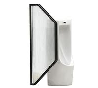 YJEUZCD Publique Toilettes Partition pour pour des Hommes Toilettes, Urinoir Diviseur Écran Panneau, Mural Toilettes Confidentialité Partition(Black-A,40x108cm/15.7x42.5in)