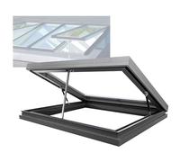 YJEUZCD Puits De Lumière Toit Les Fenêtres, Détection De Pluie Lucarne Porte pour Solarium, sous-Sol Escalier Garage Double Verre Trempé Grenier Affichage Fenêtre(50x60cm/19.7x23.6in)