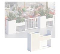 YJEUZCD Rectangle Planteur Métal Jardinière, De Plein Air Commercial Faible Clôture Diviser, Restaurant Jardin Patio Cloisons, Décoratif Succulent Planteur Pot(Blanc,80x80cm/31.4x31.4in)