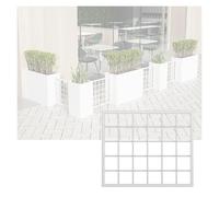 YJEUZCD Rectangulaire Jardinière pour De Plein Air Intérieur, Au Sol Fleur Boîte, Partition, Commercial Patio Porche Jardins Partition Diviseur(Blanc,B-120x50cm/47.2x19.6in)