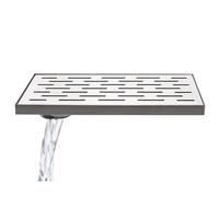 YJEUZCD Rectangulaire Linéaire Douche Vidanger avec Grille, Tranchée Système pour Salle De Bain, 304 Acier Inoxydable Siphon Sol, Cuisine Cour Pont Drainage Égout(Silver-S,100x20cm/39.4x7.9in)