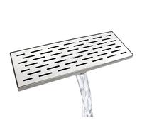 YJEUZCD Rectangulaire Linéaire Douche Vidanger avec Grille, Tranchée Système pour Salle De Bain, 304 Acier Inoxydable Siphon Sol, Cuisine Cour Pont Drainage Égout(Silver-M,50x20cm/19.7x7.9in)