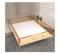 YJEUZCD Sortez Armoire Organisateur, Cuisine Garde-Manger Salle De Bain Coulissant Stockage Support, Doux Fermer Tiroir Stockage des Étagères, Chaussure Armoire Tiroirs Support(57.5x50cm)