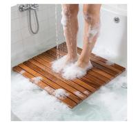 YJEUZCD Teck Bois Bain Tapis pour Douche Sauna Piscine, Intérieur De Plein Air Porte Sol Décor Protecteur, Ajouré Vidange Conseil(45x150cm)