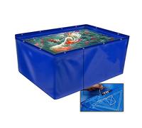 YJFENG Revêtement d'étang à poissons pliable en PVC avec œillets, 0,45 mm d'épaisseur pour koï, tortues et poissons d'eau salée - Toile bleue, 400 g/m²