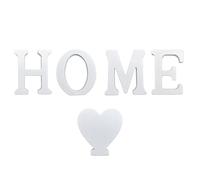 YJFY 1 jeu de lettres à poser - Lettres 3D à poser - Décoration murale en bois romantique pour salon et décoration de pièce (blanc home)
