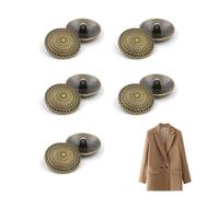 YJFY Lot de 10 boutons en métal vintage antique pour blazer edelweiss gentiane style rétro Convient pour chemises, coupe-vent, vestes, jeans, etc. (bronze vintage, 18 mm)