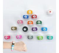 YJFY Lot de mini boules de billard colorées - Accessoires de chaîne de billard - Peuvent être utilisées pour bricoler vos propres bracelets et chaînes de téléphone portable (16, couleur)