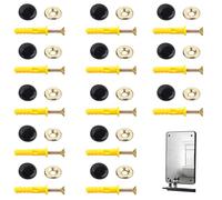 YJFY Vis de miroir avec capuchon de recouvrement - Vis de miroir avec capuchons - Clous décoratifs - Clous miroir ou clous pour affiches - Pour couvrir des surfaces plus laides (20, noir, 16 mm)