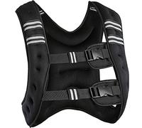 YJIIJY Gilet Lesté de 10KG Réglable, Veste Lestée avec Sangle de Boucle Réglable et Bande Réfléchissante,Gilet d'entraînement Gilet de Course Poids Gilets pour Entrainement et Musculation, Noir