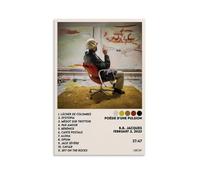 YJJECP B.B. Jacques Poesie D'une Pulsion Décoration murale Poster imperméable moderne pour la maison, le lieu de travail, décoration murale facile à installer, style sans cadre, 60 x 90 cm