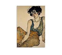 YJJECP Egon SchielePoster de décoration murale imperméable moderne pour maison, lieu de travail, décoration murale facile à installer, style sans cadre, 50 x 75 cm