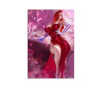 YJJECP Jessica RabbitPoster de décoration murale imperméable moderne pour la maison, le lieu de travail, la maison, facile à installer, style sans cadre, 30 x 45 cm