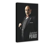 YJJGLZC Poster sur toile Agatha Christie Hercule Poirot - Décoration pour chambre à coucher, bureau, chambre - Cadeau - 60 x 90 cm