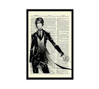 YJJGLZC Poster vintage Black Butler Anime dictionnaire (3) sur toile pour décoration de chambre à coucher, bureau, chambre, cadeau (60 x 90 cm)