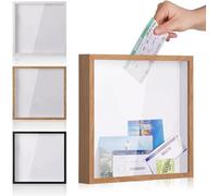 Yjkedfh Boîte À Souvenirs De Voyage, 30x30cm Boîte D'archives D'aventure Avec Fente, Boîte À Argent, Boîte D'ombres Pour Billets, Tirelire Transparente, Boîtes À Cadre Mémoire Pour nirs