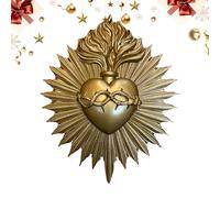 Yjkedfh Décoration Murale Gothique | Figurine Murale Suspendable Artisanale,Sculpture Sacré-Cœur en Résine Décor pour Bureau Église Mariage Vintage Collection Pâques Noël