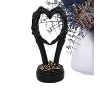 Yjkedfh Décorations Halloween Main Squelette en Forme de Cœur | Statues de Bureau et Ornements de Main en Cœur d'amour - Sculpture Abstraite de Squelette pour Décoration de Mariage, Maison, Bureau,