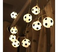 Yjkedfh Guirlande Lumineuse à LED Football | Lumières Féeriques Football pour Chambre de 3 mètres | Lampe Décorative À 20 LED Étanche Pour Intérieur Extérieur Mariage Plage Jardin Noël