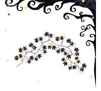 Yjkedfh Guirlande Lumineuse Saule Halloween - Lumières de Vigne d'Halloween Alimentées par Piles - Étanche 8 Modes Éclairage Murale en Branches Décoration pour Fenêtre Miroir Salon Jardin Terrasse