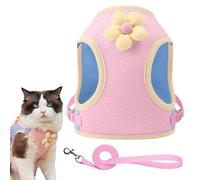 Yjkedfh Harnais de Promenade pour Chien | Harnais Réfléchissant pour Chat,Accessoires Respirables pour Animaux avec Bretelles à Dessins Animés pour Randonnée Voyage Ville Plage Parc Extérieur Usage