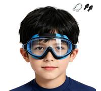 Yjkedfh Lunettes de Natation Anti-Buée,Vue panoramique, joints étanches, pince-nez et bouchons d'oreilles pour garçons,Lunettes piscine - Garçons Filles Piscine Mer Plongée Entraînement Sport