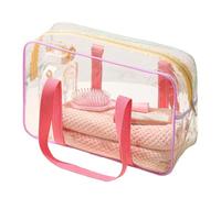 Yjkedfh Sac de Voyage Transparent pour Articles de Toilette, Pochette Cosmétique Voyage Avion Pratique, Trousse Étanche Fermeture Éclair pour Avion Aéroport École Sport Plage Vacances